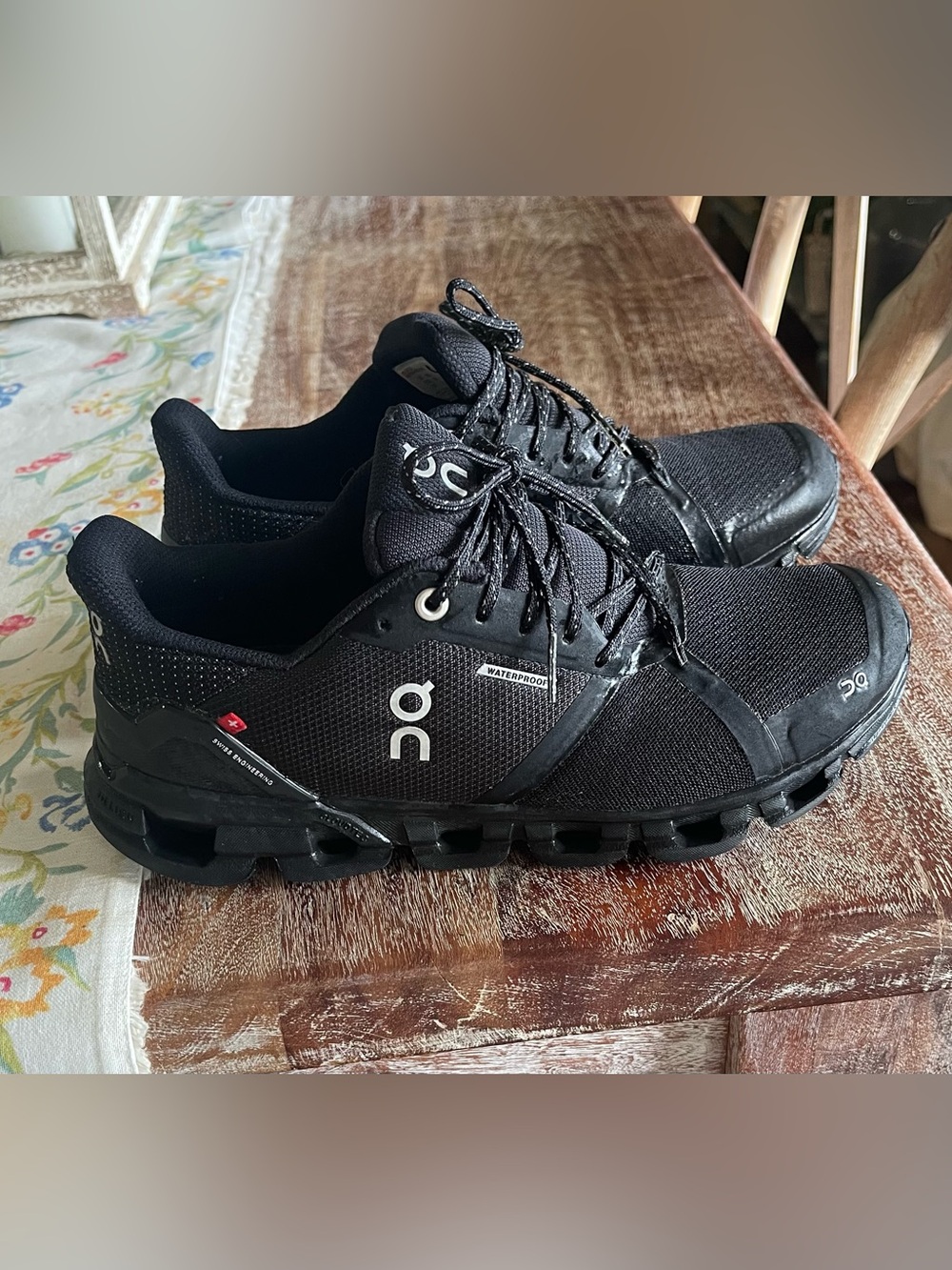 On Running Women's Black Waterproof Cloudventure Sneakers